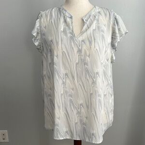 Papermoon Marble Wave Blouse in Gray and White
